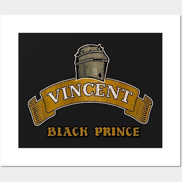 Vincent Black Prince Motorcycle UK Wall Art by Midcenturydave